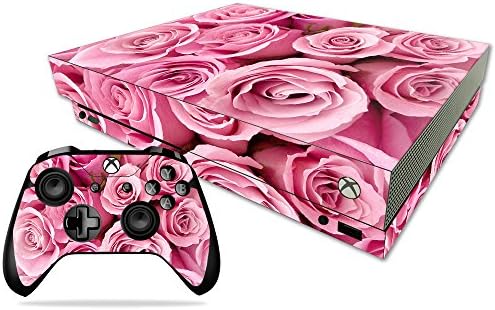 Корица MightySkins, съвместима с Microsoft Xbox One X - Розови рози | Защитно, здрава и уникална Vinyl стикер | Лесно се нанася,
