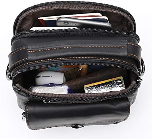Мъжки портмонета и чанти NIUCUNZH Малка Мини чанта-месинджър от естествена кожа и чанта през рамо за мъже с много