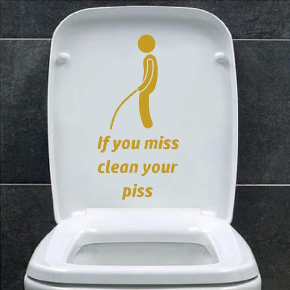 Ако сте пропуснали Забавен Стикер На Седалката на Тоалетната чиния, Стикер на Стената в Банята (черен)