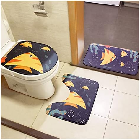 Постелки за баня с принтом Котешки нокът ARSMI, Комплект мокети за тоалетна от 3 теми, Сладък Подложка за входната врата на Тоалетна, седалка за тоалетна (Цвят: Style7)