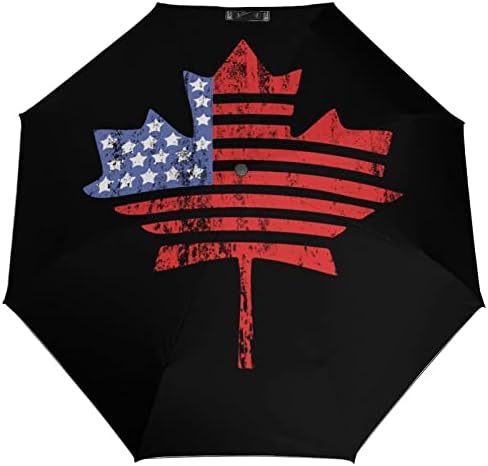 САЩ, Канада Кленов Флаг 3 Гънки Пътен Чадър Анти-UV Ветроупорен Чадъри Модерен Автоматичен Чадър на Открито