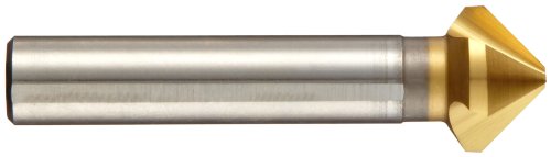 Зенковка от кобальтовой стомана серия Magafor 4837 с един край, tin покритие, 3 надлъжни Канала, 90 градуса, през Цялата опашка, диаметър джолан 0,63, диаметър на корпуса 1,378.