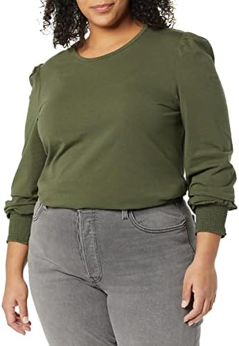 Женска тениска Essentials с кръгло деколте и маншети с дълъг ръкав