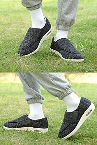 Grigobu/ Мъжки обувки за диабетици; Мъжки Ежедневни Пешеходната обувки с регулируем велкро; Широка Лека обувки за възрастни