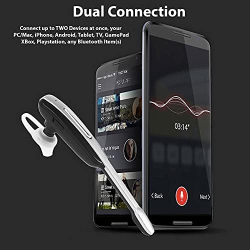 Слушалки TEK STYZ, съвместима с модели Dell XPS 13 2022, безжична слушалка Bluetooth с шумопотискане в ухото (бял