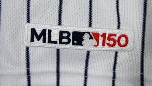 2019 Ню Йорк Янкис Луис Северино №40 Пусна кръпка върху бяла фланелка 150 Ню Йорк Янкис - Използвани в играта тениски MLB