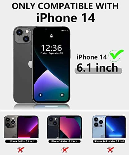 Функционален кожен Разтегателен калъф BANDKIT Stend за Apple iPhone 14 Case 6,1 инча 2022, Калъф-книжка с магнитен модел на Крокодил, една Чанта-кобур с държач за карти (цвят: кафяв)