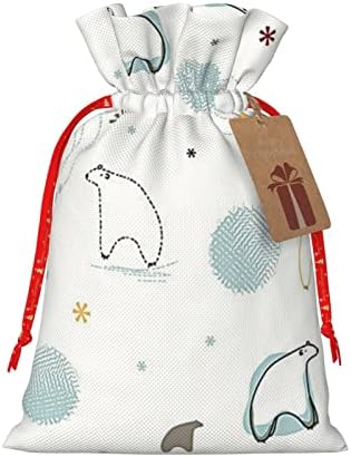 Чанти за коледни подаръци С завязками Augenstern Kawaii-Бяла Мечка-Торбички За Опаковане на подаръци За запазване на Коледни