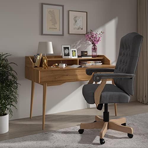 Традиционното Офис стол Flash Furniture - Въртящо се Офис стол с Кичурите от Сив плат - Работно кресло за Домашен офис