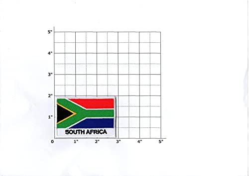 Първа нашивка с Флага на Южна Африка, Малка, Бродирани желязо, за Шапки, Ризи, Якета, Дрехи, Раници, Дънки, Шапки с Размери