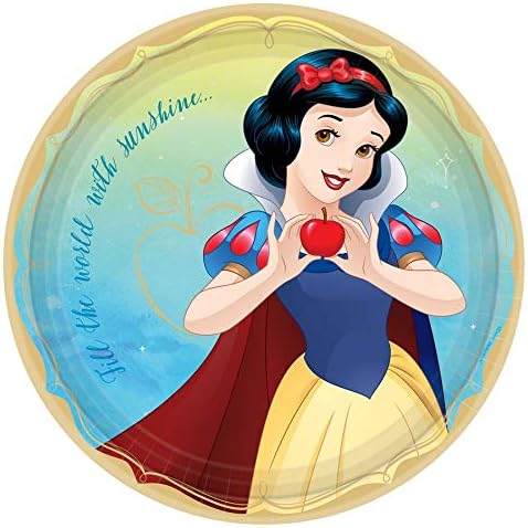 Кръгли картонени чинии Amscan Snow White - 9 инча | Цветни | Опаковка от 8 броя