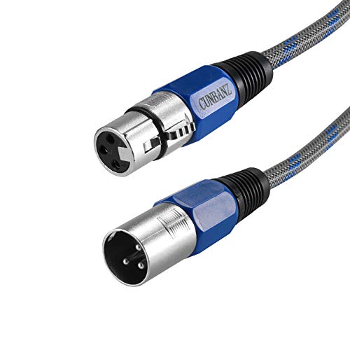 Кабел XLR, 2 Комплекта Микрофонных кабели 10 Фута XLR-Включете кXLR-штекеру Балансиран 3-пинов, Съвместим с микрофон