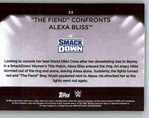2021 Оглавява Женската дивизия на WWE Rainbow Foil 53 Дяволът се Противопоставя на Рестлинг-картата Алексы Bliss