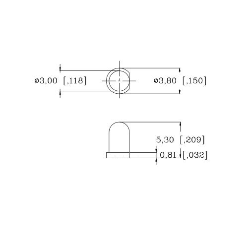 3 мм 9 В Предварително свързан кехлибар-оранжев светодиод - сверхяркий (7, 8, 9 В) (опаковка от 50 броя)