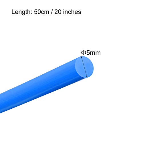 uxcell Пластмасова кръгла пръчка с диаметър 3/16 инча Дължина 20 инча Синьо (POM) Полиоксиметиленовые пръти Инженеринг