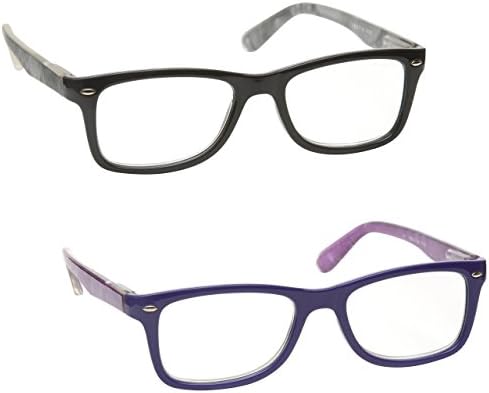 Очила за четене фирма Grey & Purple Readers Value 2 Опаковки Мъжки Женски С кутия пролетта панти RR23-75 +2,00