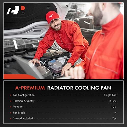 Вентилатор за охлаждане на радиатора на двигателя A-Premium в събирането, съвместим с Dodge Durango 2011-2020 и Jeep Grand Cherokee 2011-2021, 3,6 л 5,7 литра, с капак, стандартно охлаждане