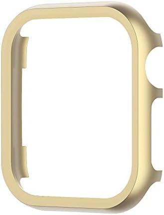 SDUTIO Метален корпус за Apple Watch Series 8 7 41 мм, 45 мм, Крачета от алуминиева сплав за iWatch 6 SE 5 40 мм 44 мм и Защитно покритие на рамката (Цвят: златен размер: 41 мм)