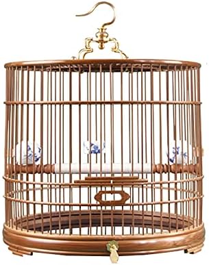 РАЗЗУМ Голяма Клетка За Птици Клетка Стара Бамбук Бродерия Бутик Кутия Нова Кръгла Клетка Капак За клетка за Клетки, Клетки За Пътуване на Птиците от Клетка за Папа