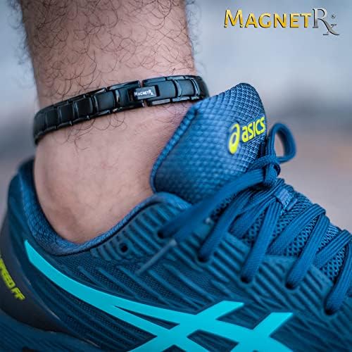 Магнитна гривна MagnetRX® Ultra Strength за мъже - Магнитни гривни - Мъжки Титанов гривни за глезена (Черен)