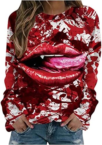 Crewneck Графичен Празник Хелоуин Ежедневни Блузи с качулка Hoody Облекло за Дама ies Есен Зима Жени 9O