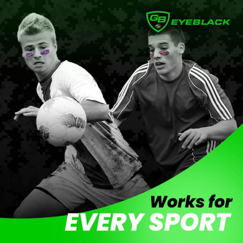 GB Eyeblack - 12 чифта спортни очила Peel & Stick Eyeblack, черна футболна топка за очи, цветни камуфляжные етикети за очи със защита от отблясъци, черно бейзбол за очите, лакрос за о