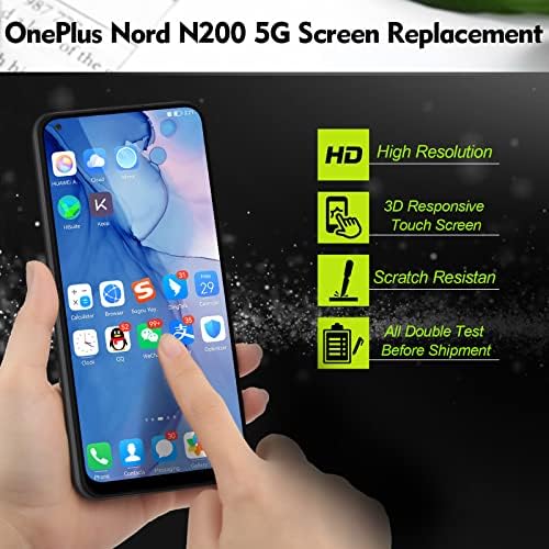 Подмяна на екрана, за да OnePlus Nord N200 5G DE2118 DE2117 6,49LCD-дисплей за OnePlus Nord N200 Сензорен екран Дигитайзер