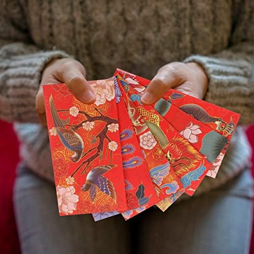 Китайските Подарък Червени Пликове за Китайската Нова година: 12шт Парични Пакети на Китайски година 2022 Хонг