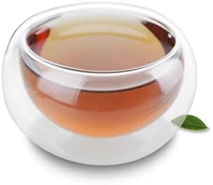 HOMUREN 1x Кафе, Чай набор от Кунг-фу 9в1 - 150 мл от устойчиви на топлина Стъкло Gaiwan Гърне + Цедка + Чай Стомна Chahai + 6 Чаши с двойни стени