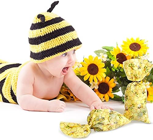 100 Броя Пчелни Целлофановых на Пакети Пчелни Пакети за Бонбони Пчелни Пакети за Лакомствата Пчелни Пакети за