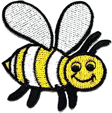 Рядка Жълта Нашивка Пчела Насекомо Ретро Забавни Ивици на Дивата Природа Детски Анимационен филм Бродирани Логото Шият
