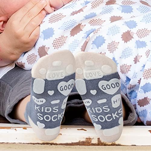 Auranso/ Бебешки Нескользящие Чорапи до Глезена, 10 x, Чорапи за Малки Момчета и Момичета 1-7 години