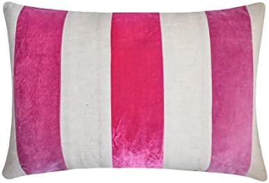 Декоративна Розова възглавница HomeCentric 12 x 16 (30х40 см) За долната част на гърба, Кадифе Лоскутная възглавница Продълговата