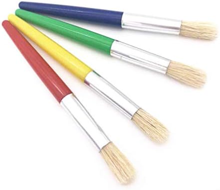 LIANXIAO - 28 бр. комплект плоски четки за рисуване, Цветна дръжка, Практични и Издръжливи Аксесоари за изготвяне на